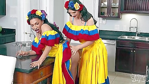 Latina girls with big tits getting fucked in a bareback