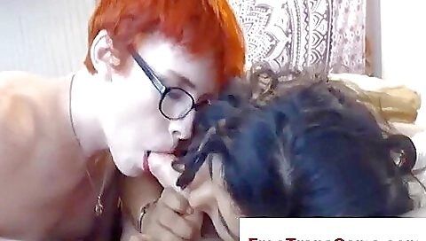 Redhead with natural hairline gets her pussy fucked