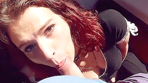 Lingerie-wearing redheaded trans shows off her tits