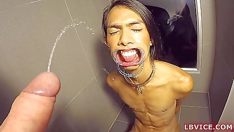 Busty blonde pissing in the kitchen in a sexy action pose pov