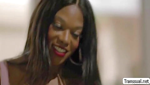 Horny Ebony Shemale Fucks The Tight Ass Of Her Stepbrother