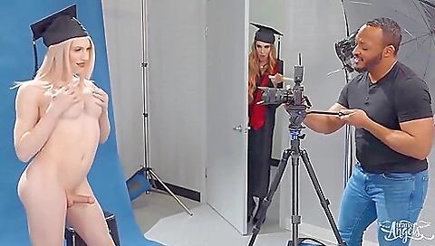 Busty blonde is getting deepthroat and then she gets fucked