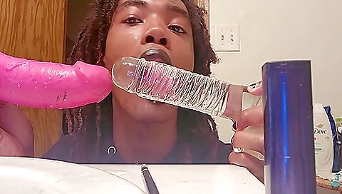 Slut in a big cock and her high heels are in a footjob